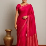 Pink kaarigar vegan saree
