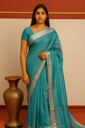 Premium Maheshwari Tissue Saree by Kaarigar
