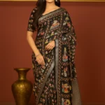 chanderi print saree by kaarigar