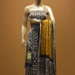 Premium modal silk Bandhani suit with hand block print