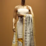 mul chanderi suit in beige color