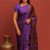 vegan silk hand dyed saree with lagdi palla