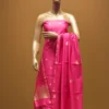 Pink Pure Katan Silk Suit with Kadwa Buti