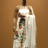 Pure Linen Suit white color hand painted