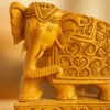 image of wooden elephant idol in kadam wood by kaarigar handicraft made by skilled artisans or karigar