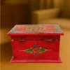 mango wood box with cone art by kaarigar