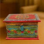 mango wood cone art jewelry box by kaarigar